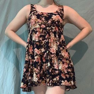 American Eagle Floral Summer Mini Dress Navy